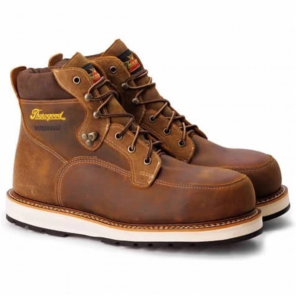 NEW THOROGOOD men's iron river work boots in brown